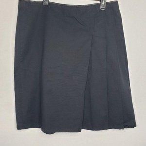 Venezia Black Knee Length Pleated A Line Skirt